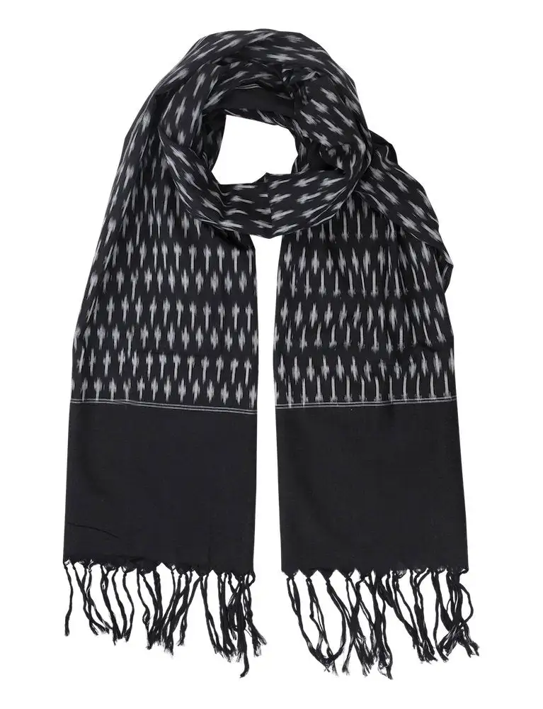 Classic Black Ikat Scarf