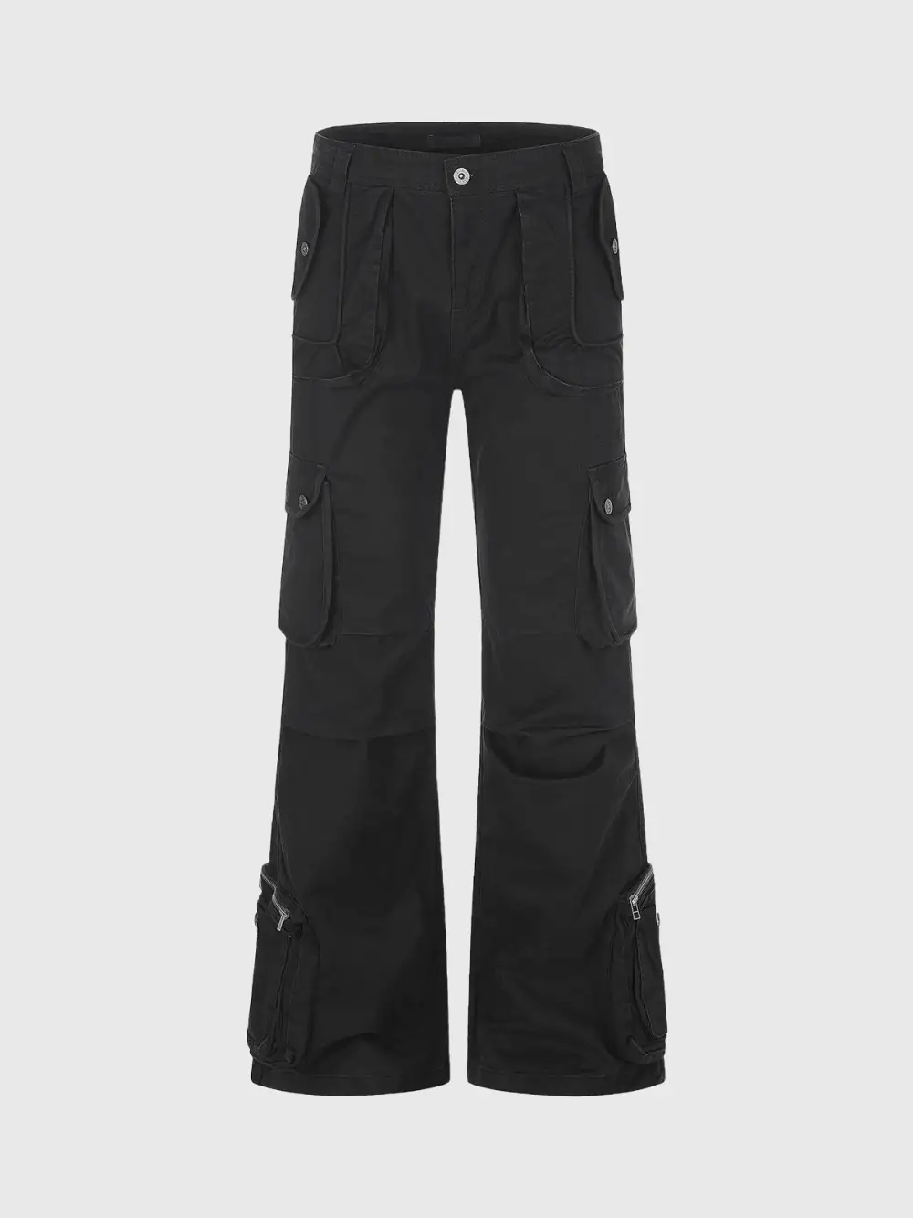Wide-Leg Lace-Up Cargo Pants