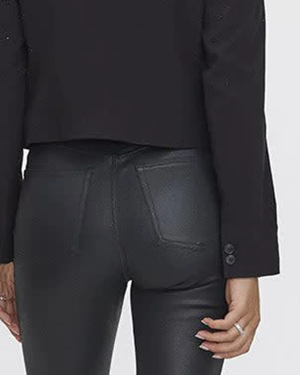 Cropped Blazer with Rhinestones Elegance