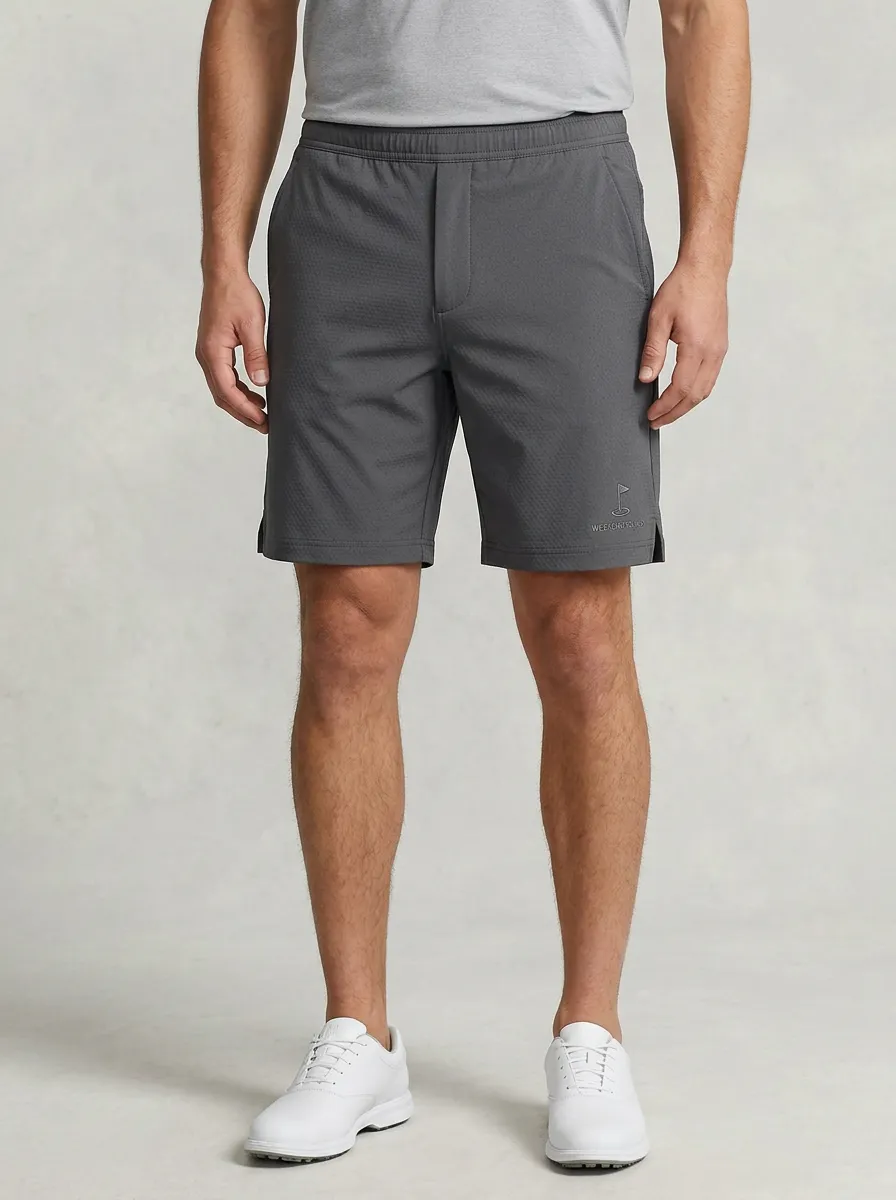 Course Flag-Motif Golf Athletic Shorts