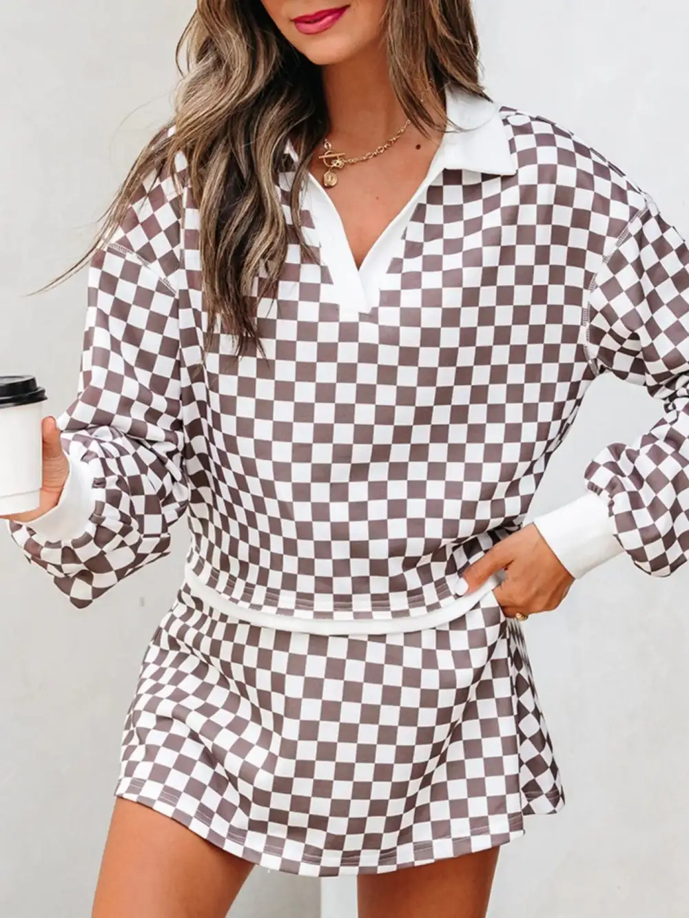 Tailored Collared Long Sleeve Detail Coordinated Set