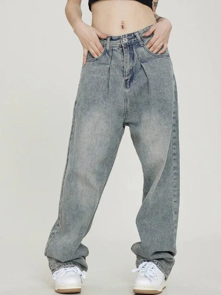 Loose Fit Vintage Washed Boyfriend Jeans