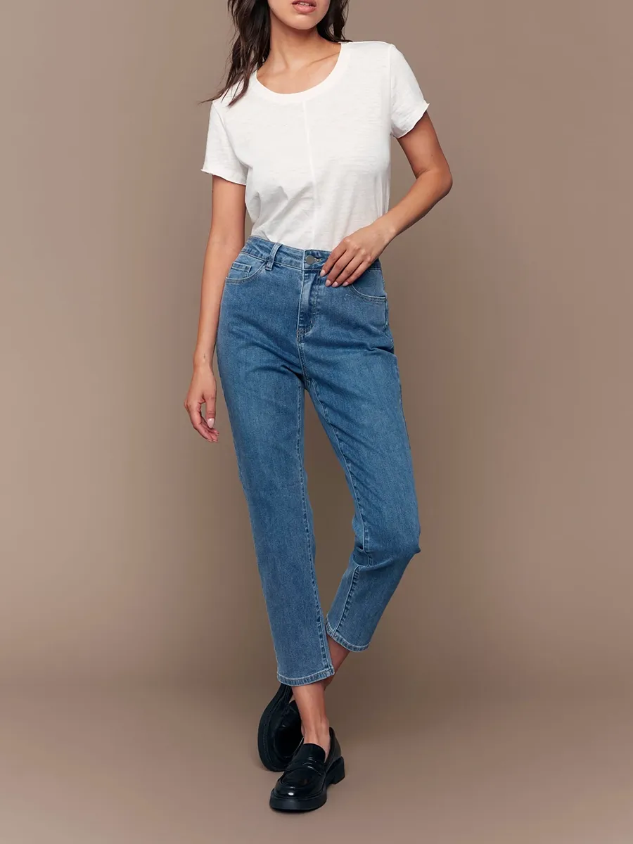 Soft Skin-Friendly Straight-Leg Slim Jeans