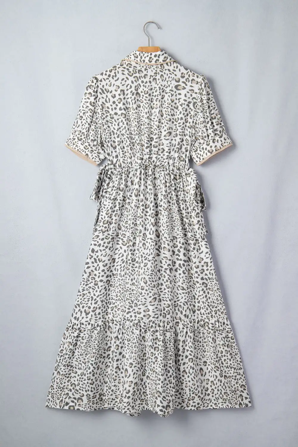 Animal Print Button Front Midi Dress