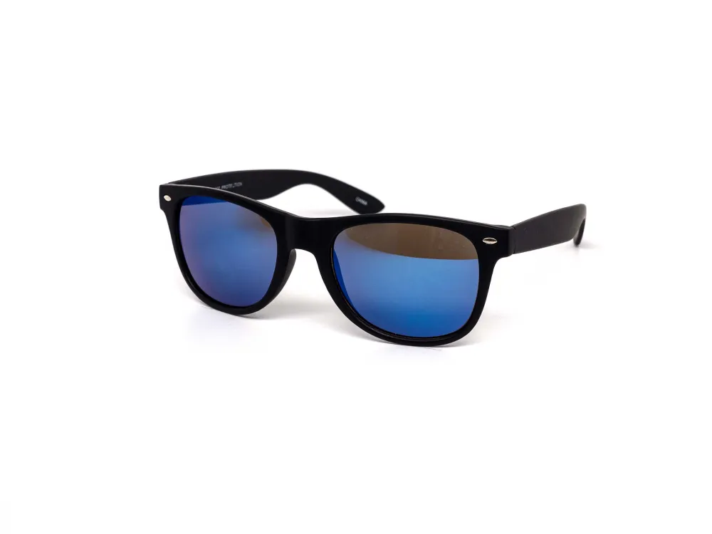 12-Pack All-Black Retro Burnt Mirror Sunglasses