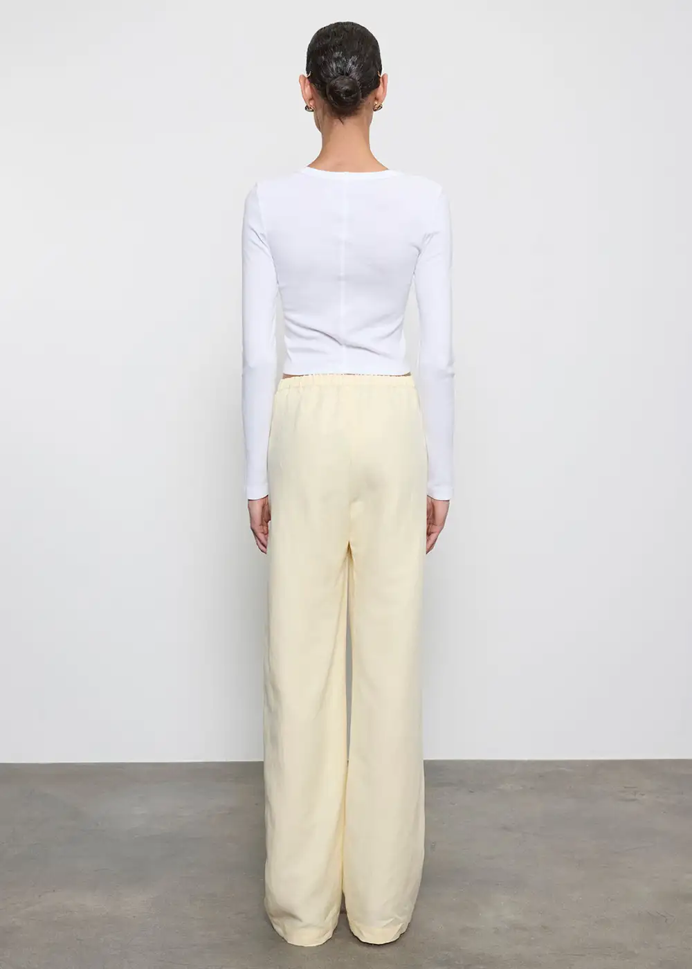 Baby Rib L/S Cropped Top White