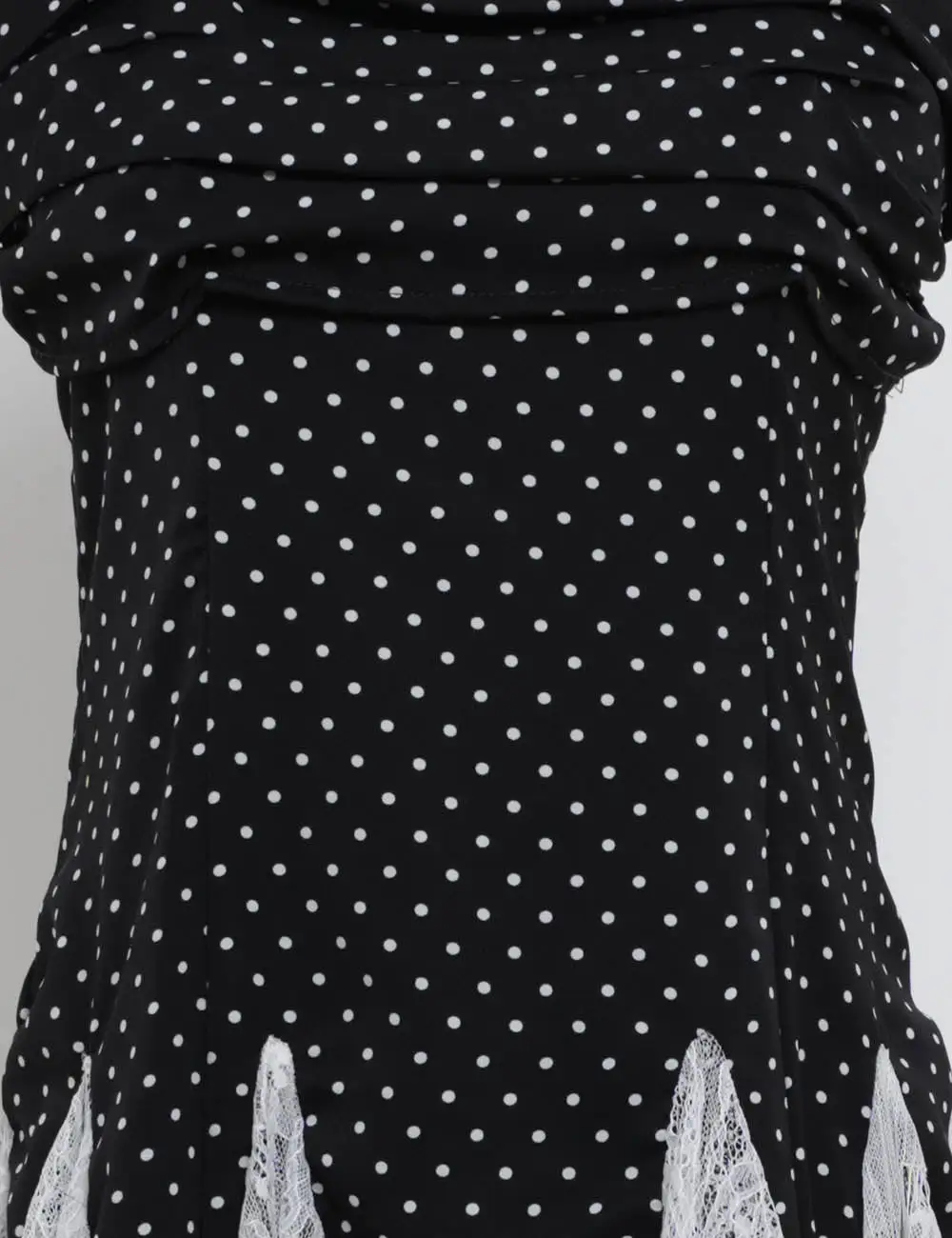 Polka Dot Halter Neck Lace Panel Cami Mini Dress