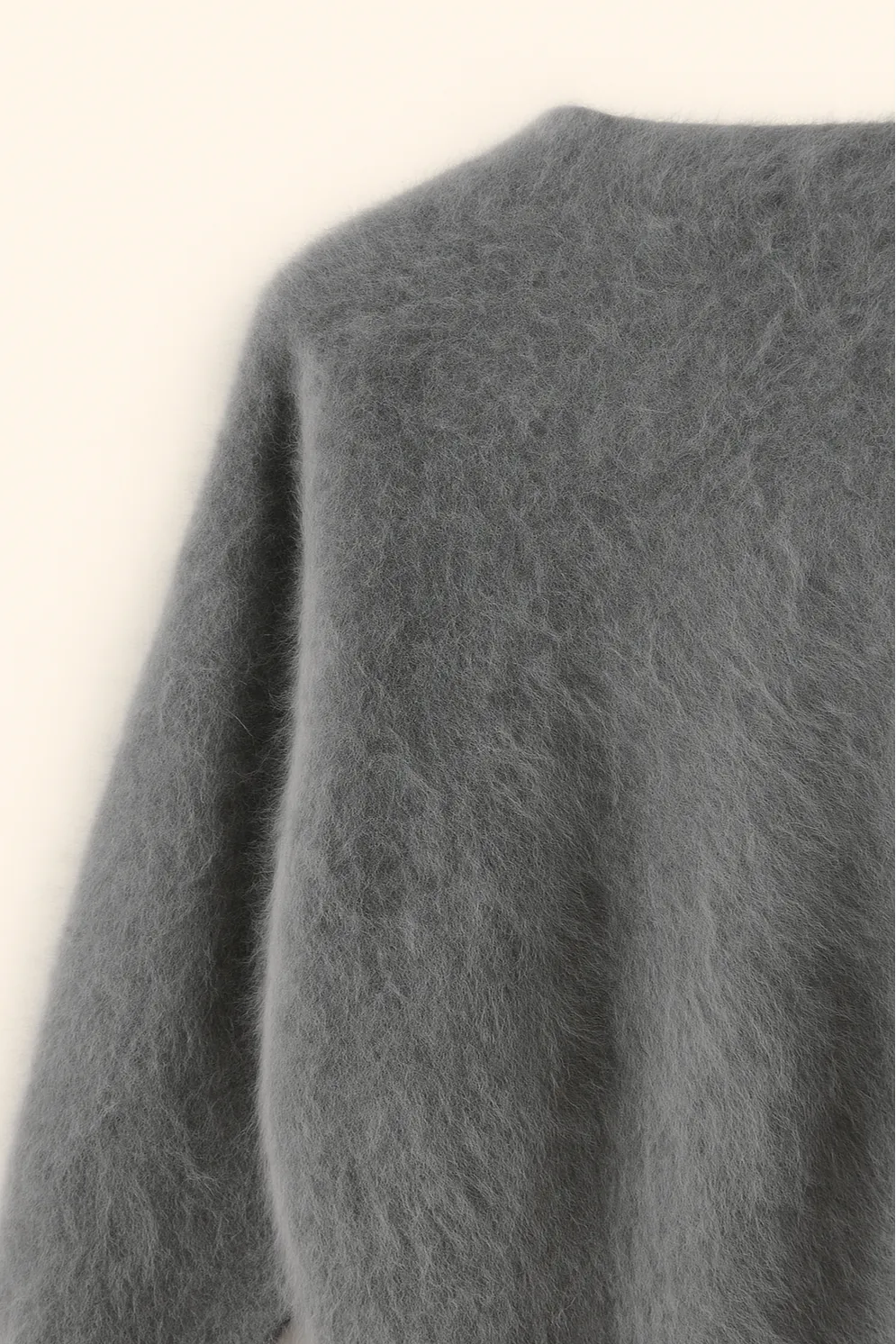 Open-Front Denim Knit Cardigan
