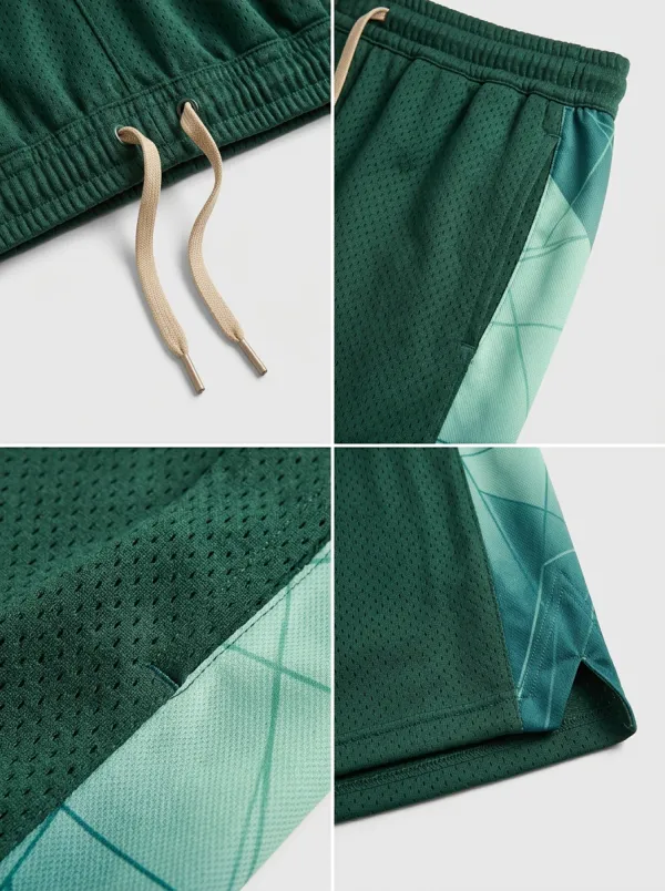 Urban Geometric Pattern Look Men's Basketball Shorts