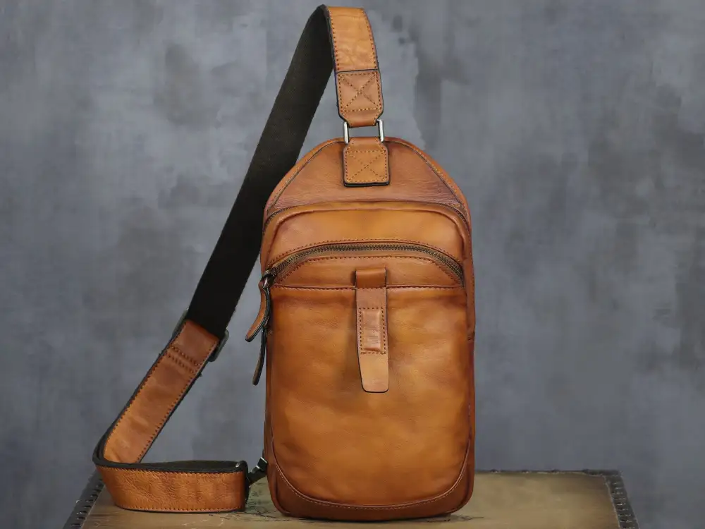 Leather Crossbody Chest Sling Shoulder Bags