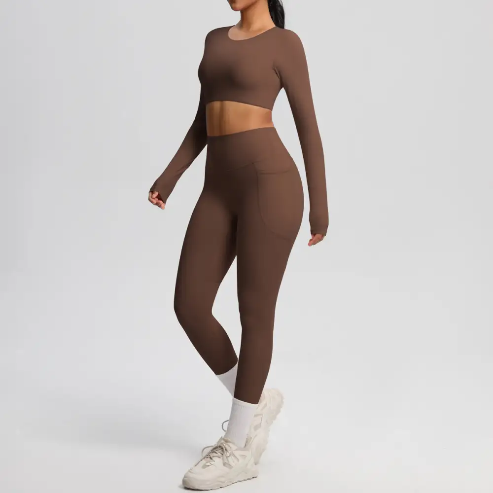 Brushed High-Waist Two-Piece Activewear Active Set