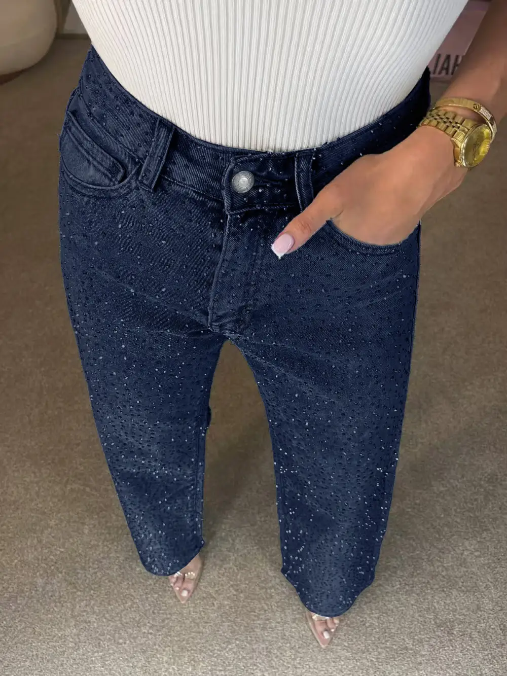 High Rise Statement Denim Jeans