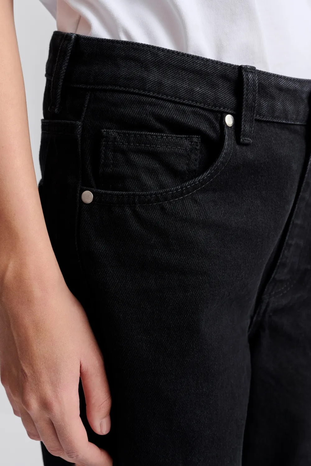 Straight Leg Button Fly Denim Jeans