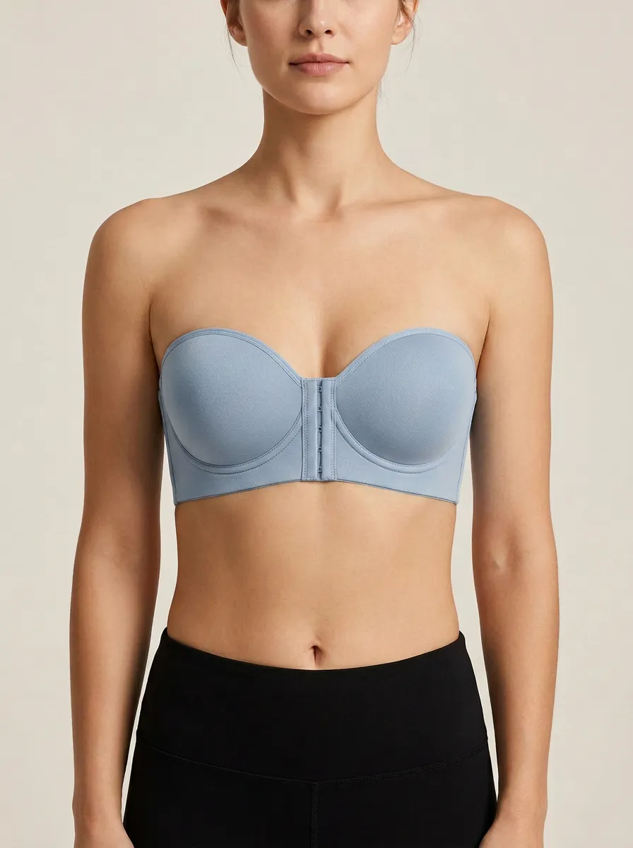 Women's Underbust-Seam Front-Closure Strapless Bra