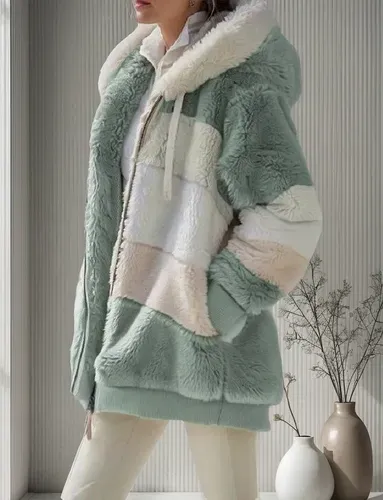 4PACK-Women'S Fur Patchwork Zipper Jacket-ONLY 24.95