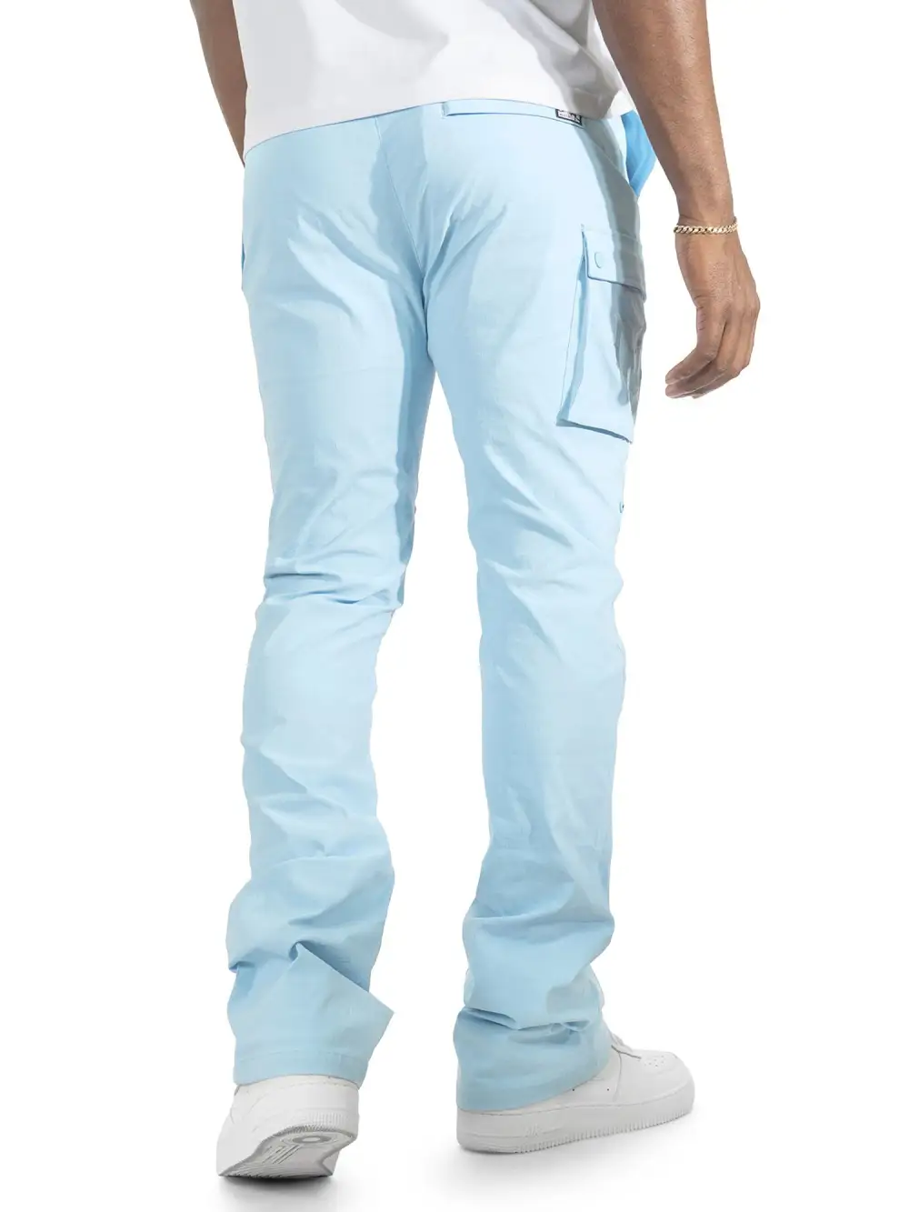 Pocketed Nylon Pants Blue