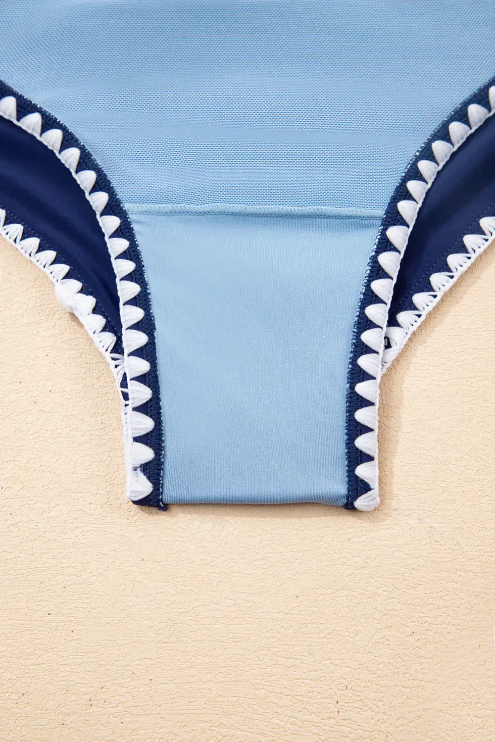 Ric Rac Trim Contrasted One Piece Swimsuit