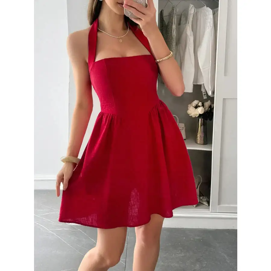 Halter Neck Summer Mini Dress