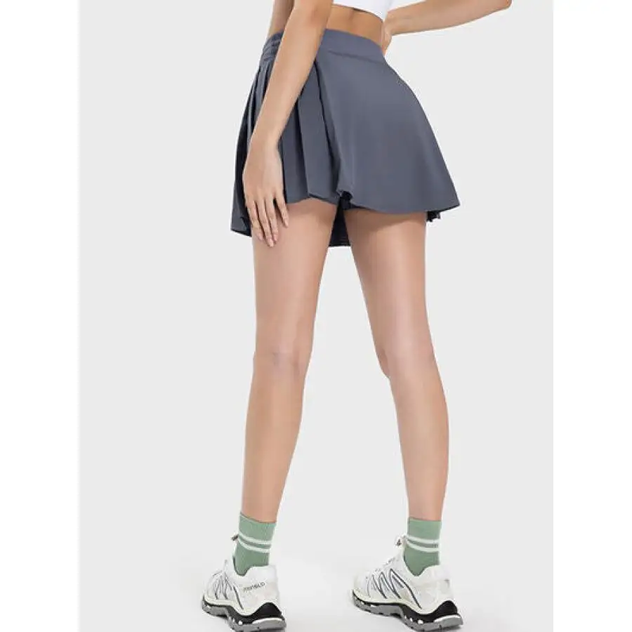 Pleated Detail Mid-rise Waist Active Skirt