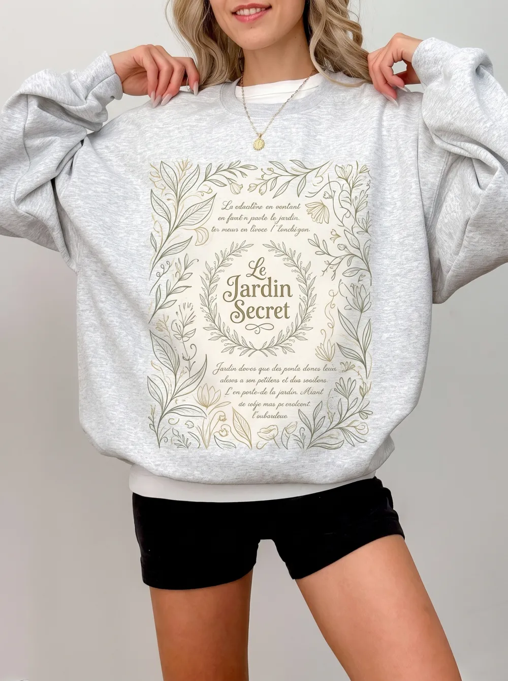 Women's French Garden Lover Le Jardin Secret Printed sweatshirt