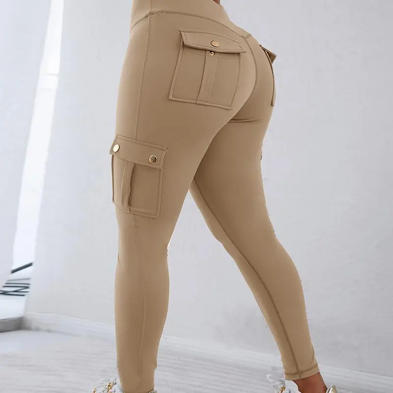 Women‘s Butt Lifting Leggings with Flap Pockets High Waist