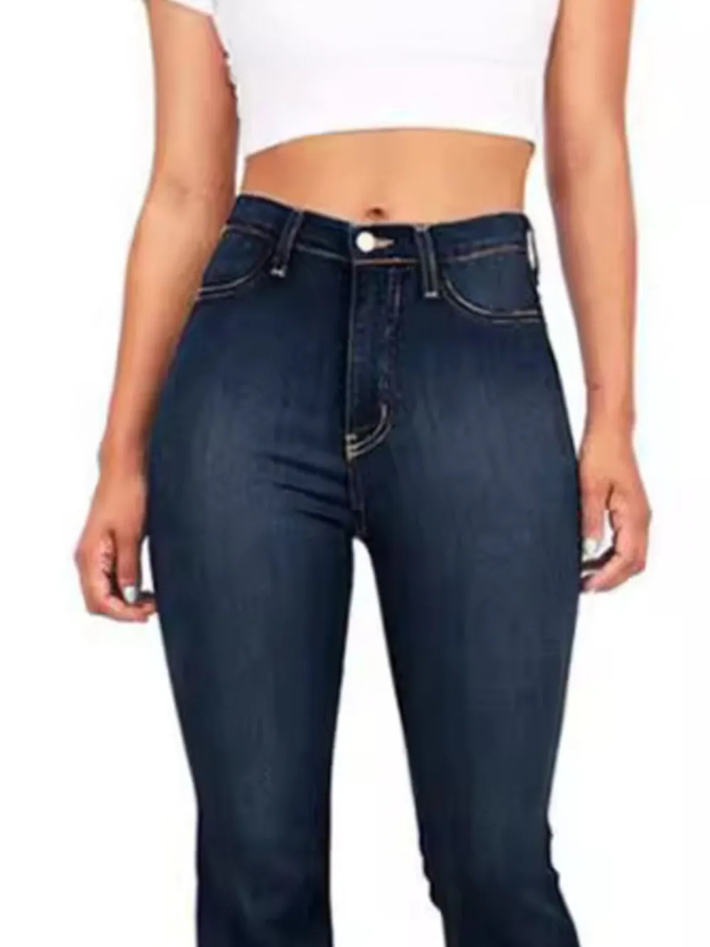 Soft High Waist Flare Leg Denim Jeans