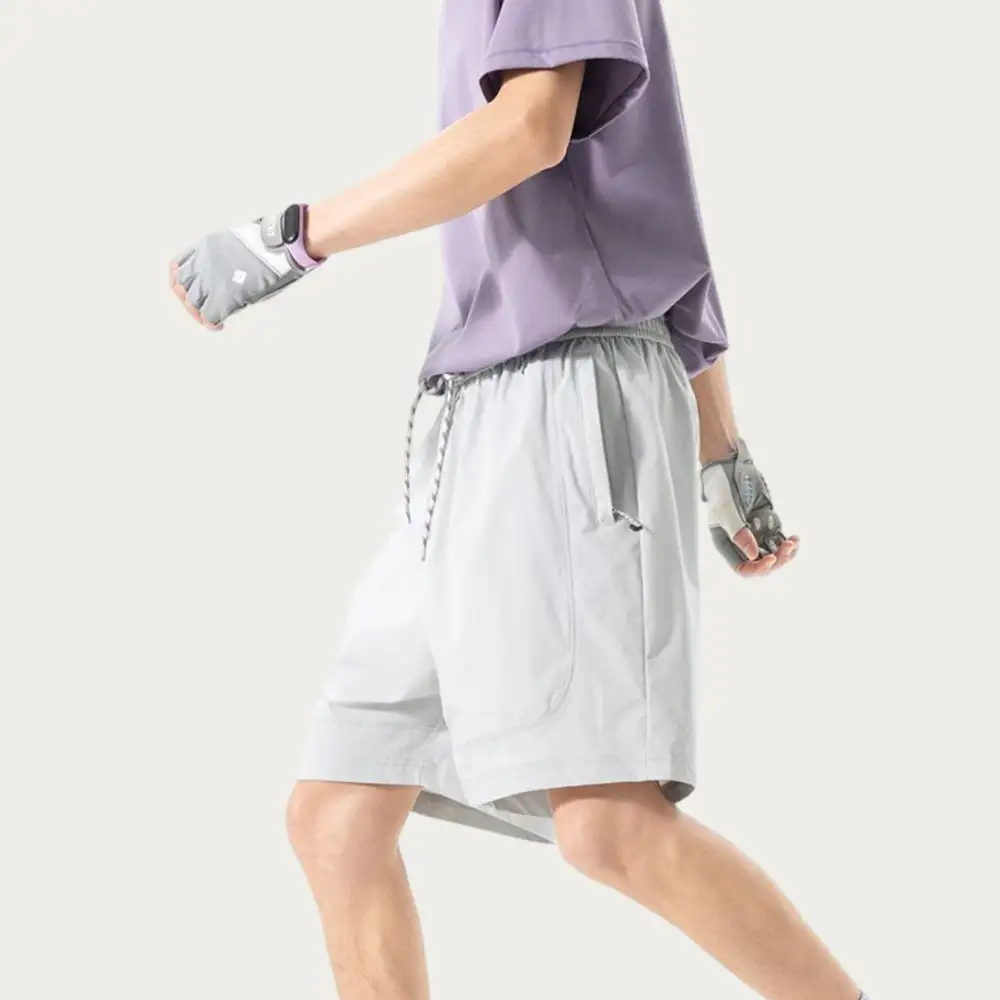 Drawstring Pocketed Lightweight Men's Athletic Shorts