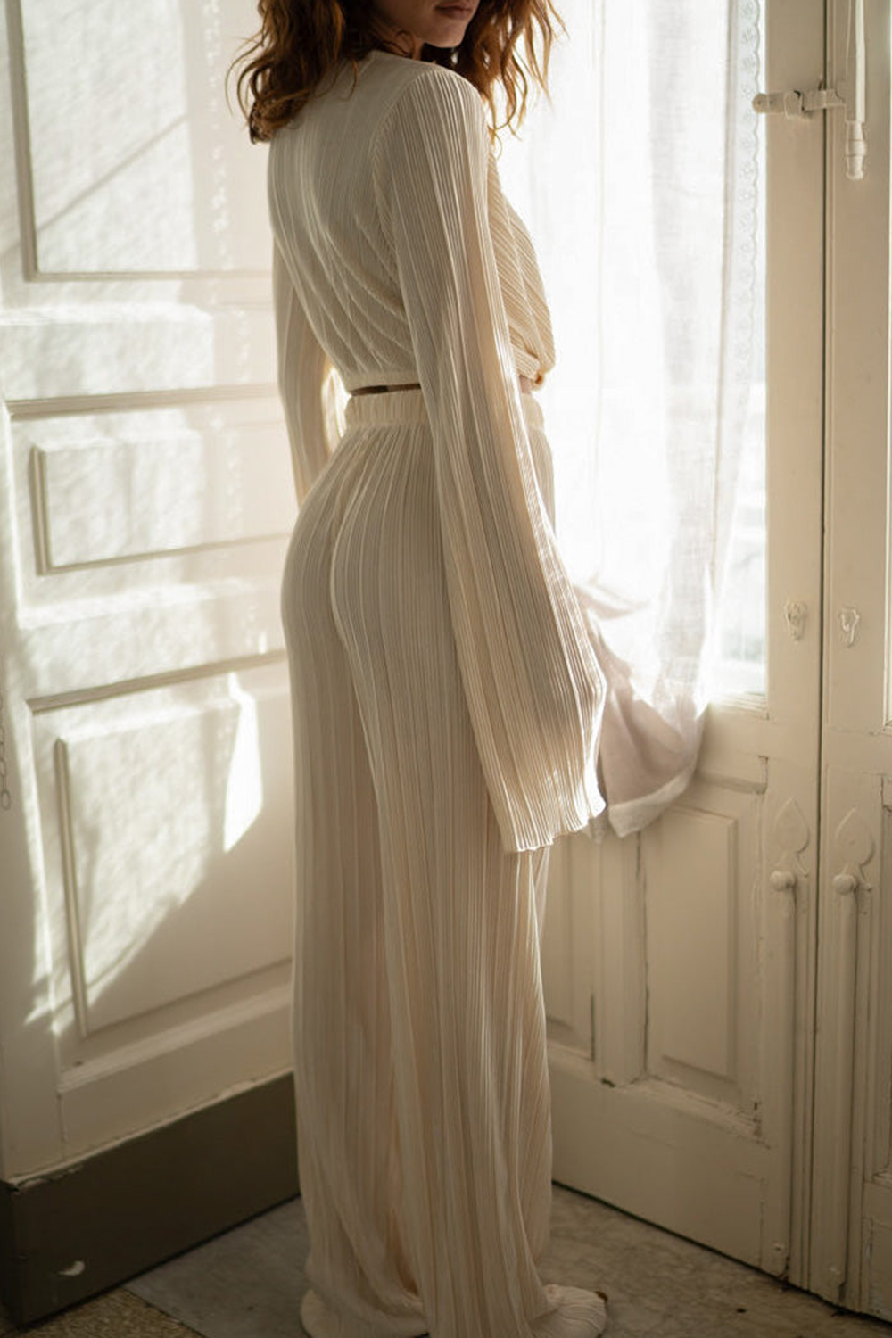 Champagne Pleated Top