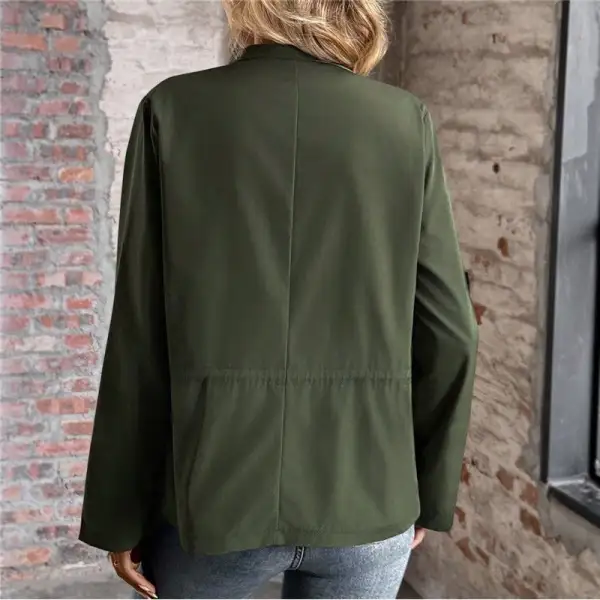 Textured Casual Outerwear Jacket