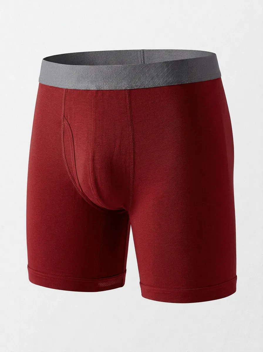 Men's Solid Charcoal Grey Custom Printed Boxer Briefs