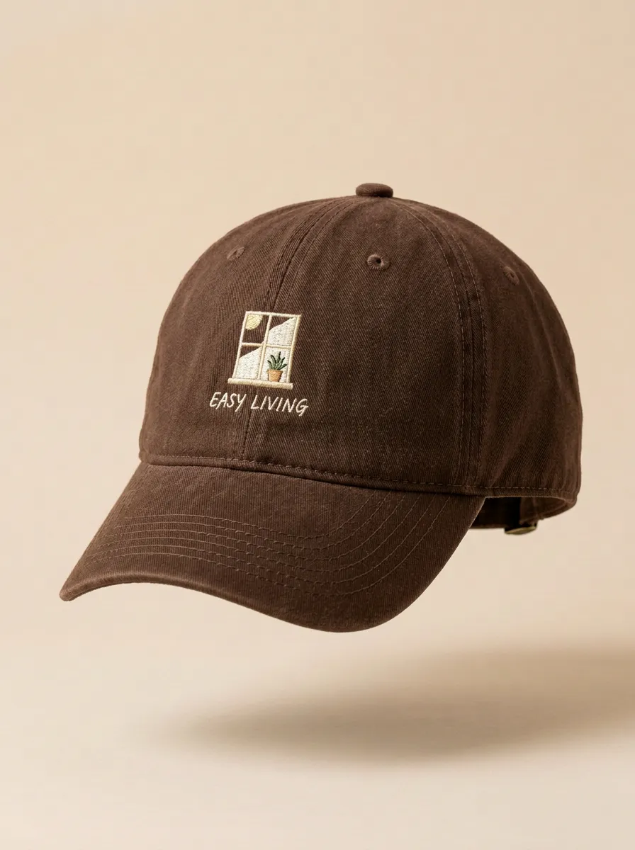 Classic Window-Motif Embroidered Unisex Baseball Cap