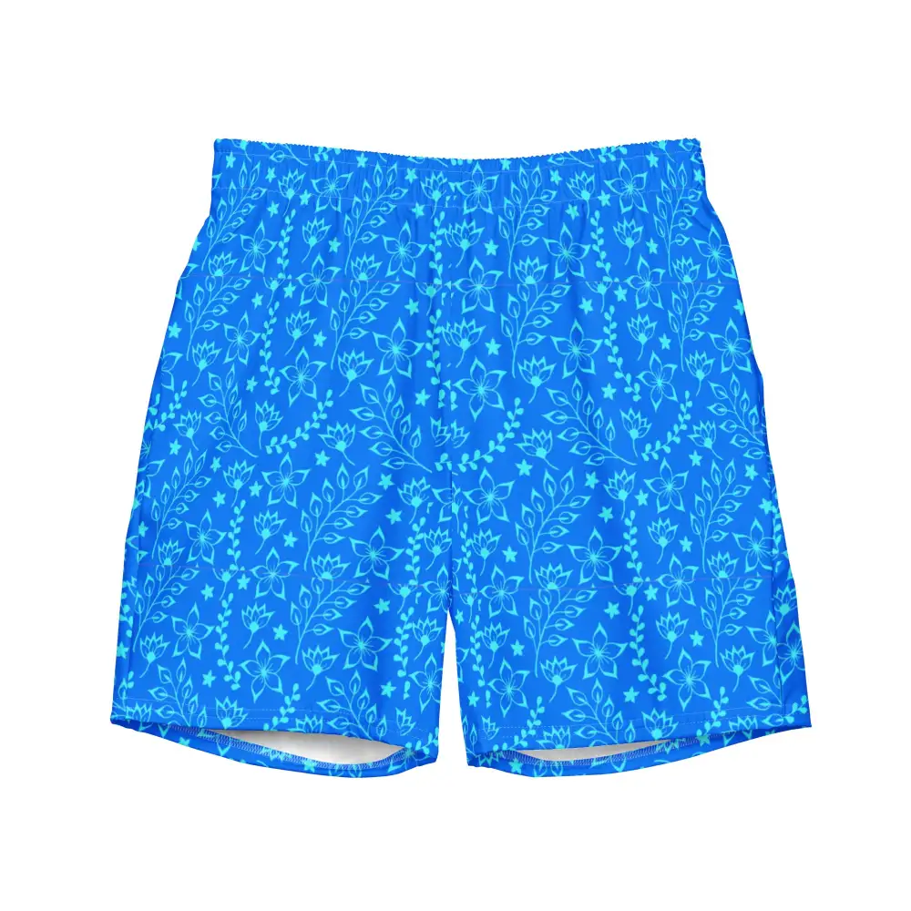 Drawcord Floral Print Swim Trunks