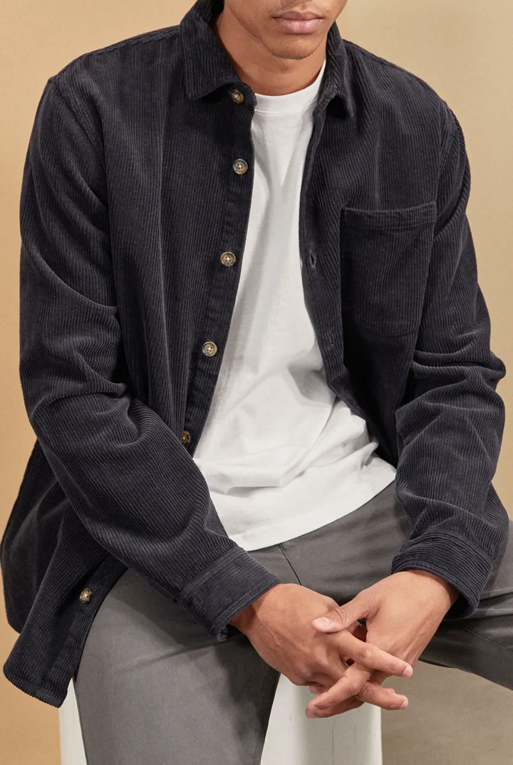 Lebowski Cord Overshirt-Navy