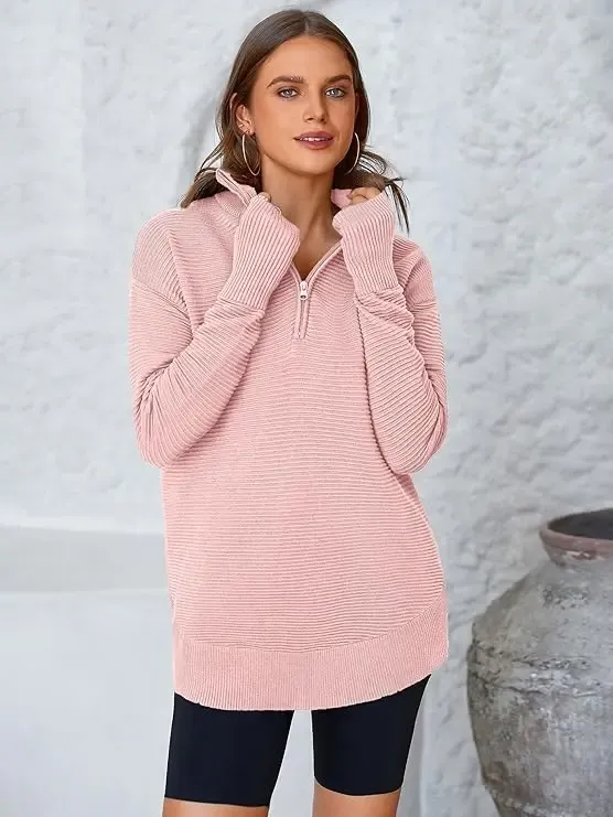 Ultimate Cozy V-Neck Ribbed Knit Pullover – All-Season Comfort & Style