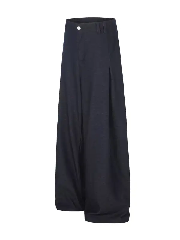 Refined Men's Wide Leg Pleated Pants