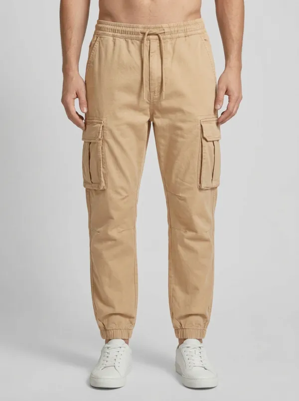Streetwear Multi-Pocket Elastic-Waist Men's Cargo Pants