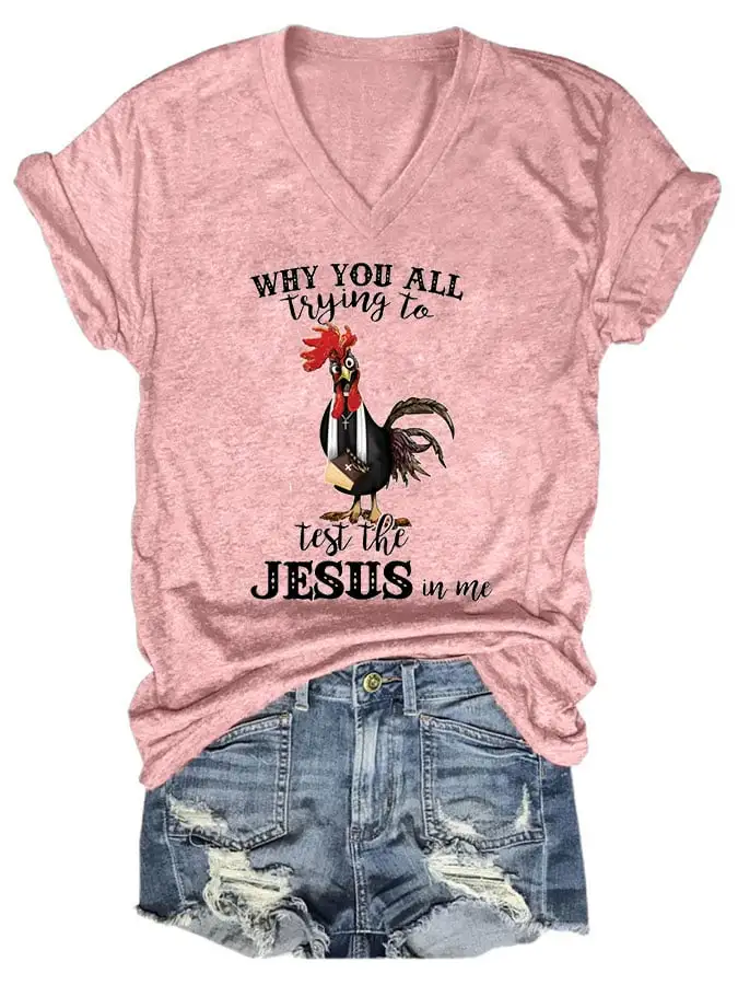 Casual Jesus Print T-Shirt