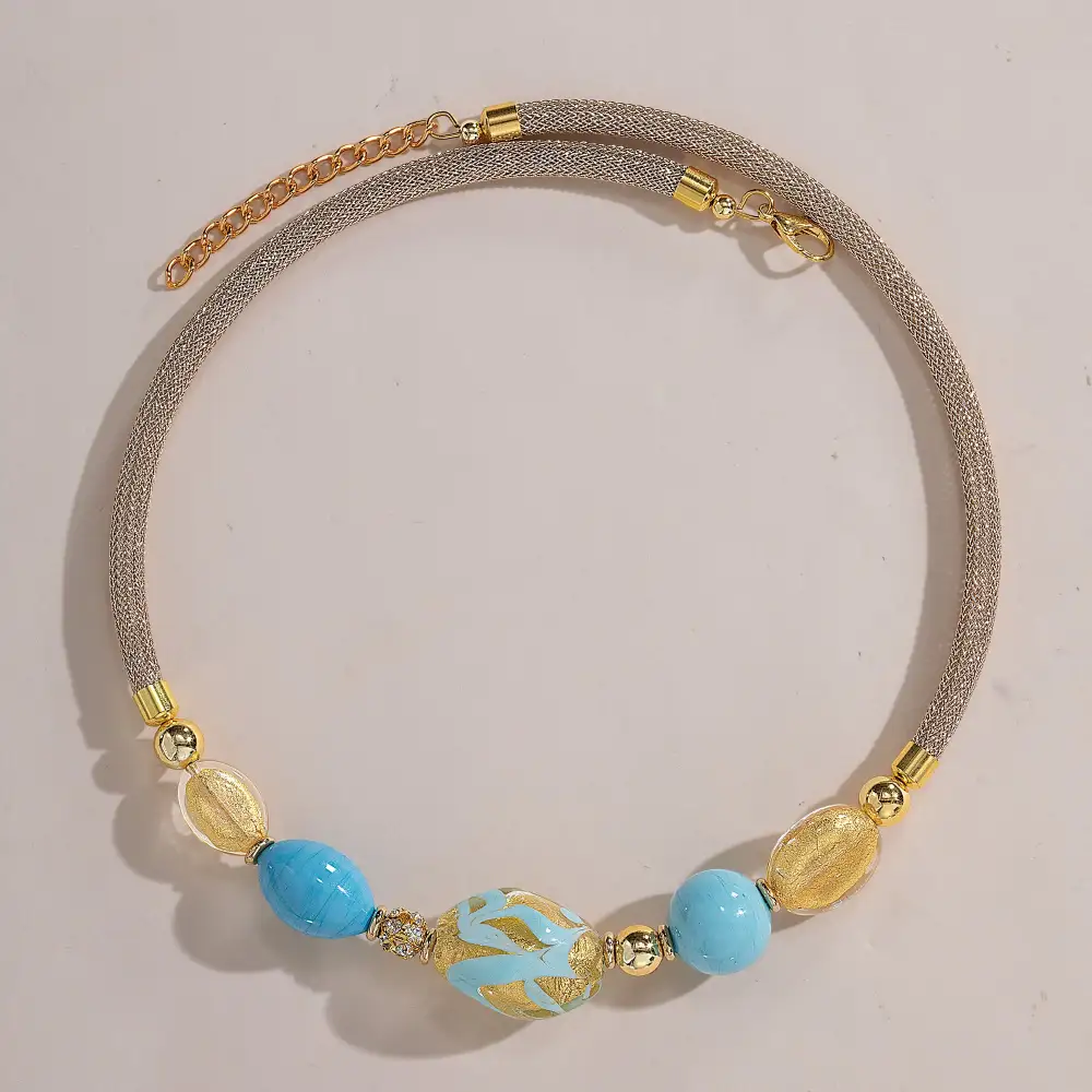 Classic Gemstone Beaded Collar Statement Necklace