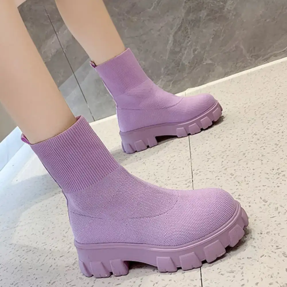 Round Toe Block Heels Boots