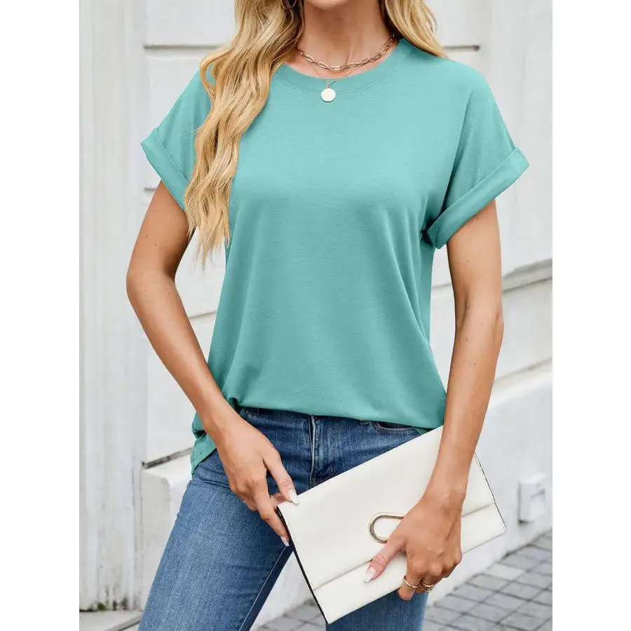 Polished Casual Rolled Sleeve T-shirt