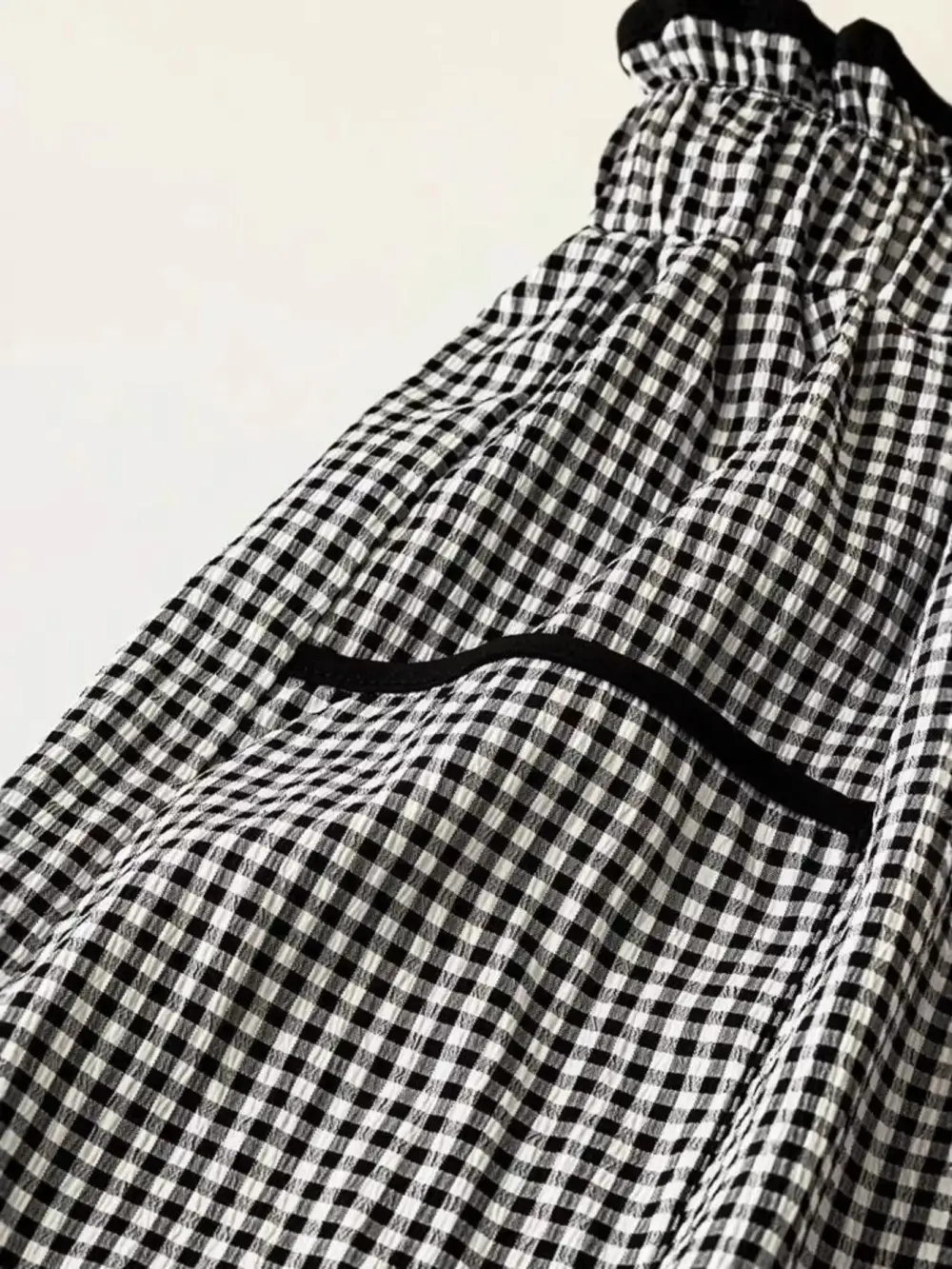Wide Leg High Waist Gingham Tie Waist Pants