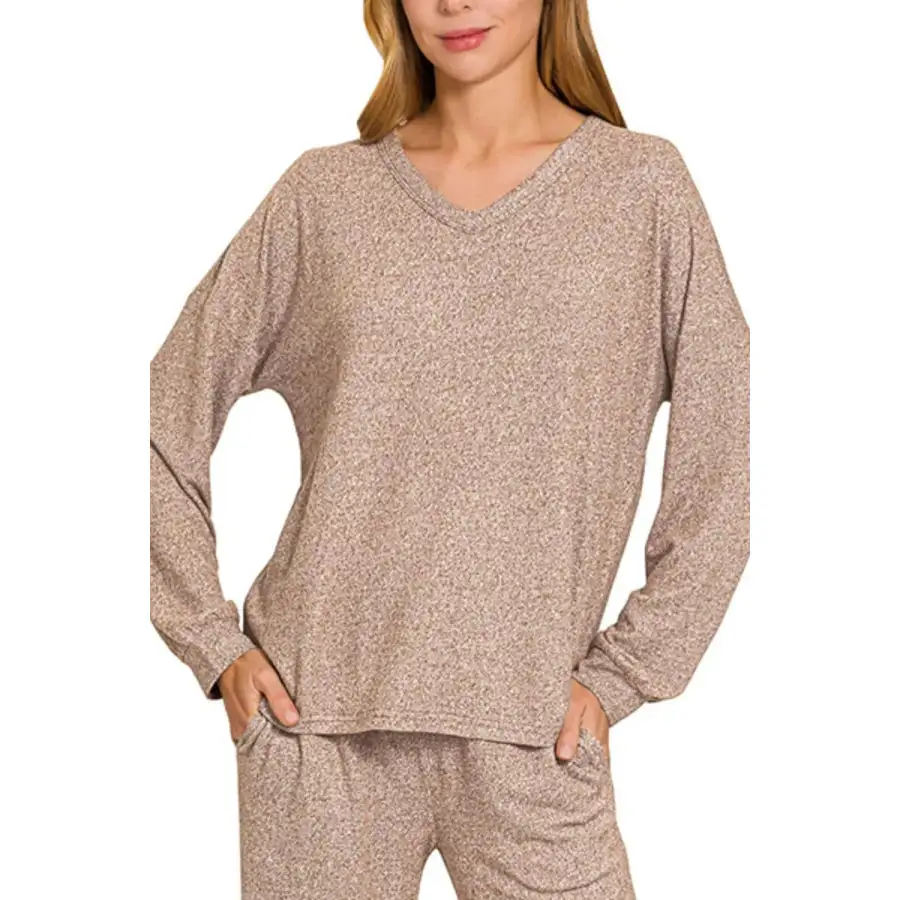 Classic Soft Melange Long Sleeve Tee & Pants Set