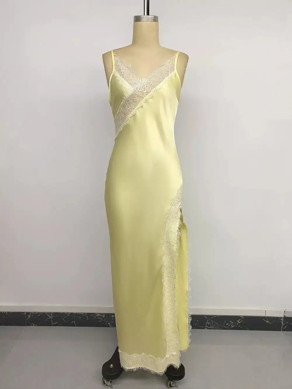 Lace Slit Midi Dress