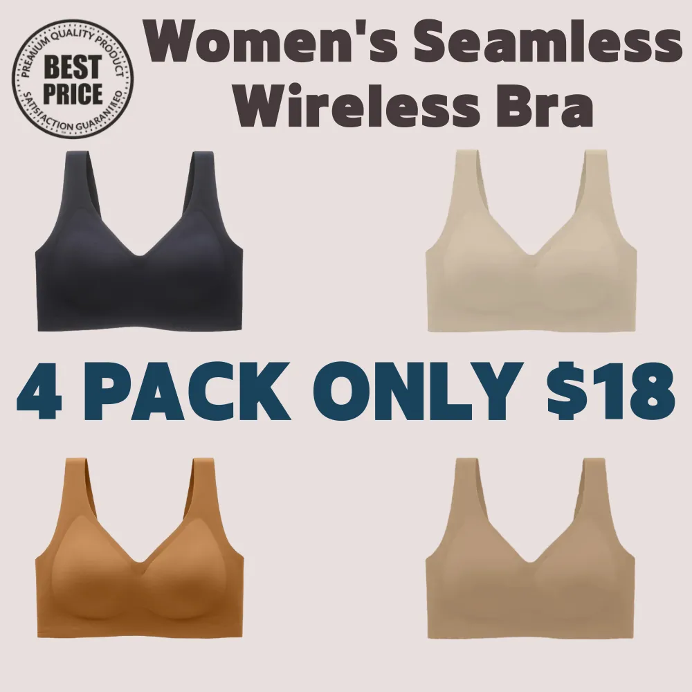 Women's Seamless Wireless Bra – Full Coverage, Push-Up & Comfy, Plus Size Friendly