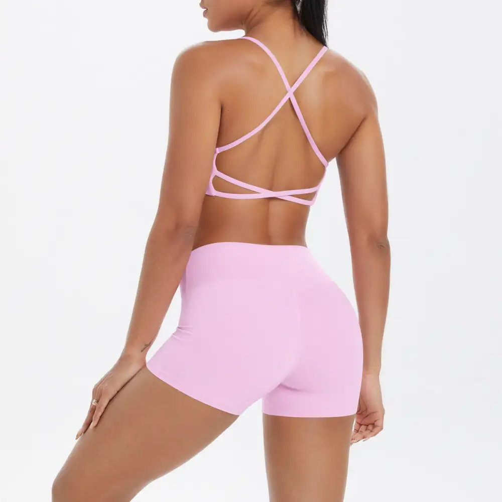 Backless Sleeveless Two-Piece Top and Shorts Active Set