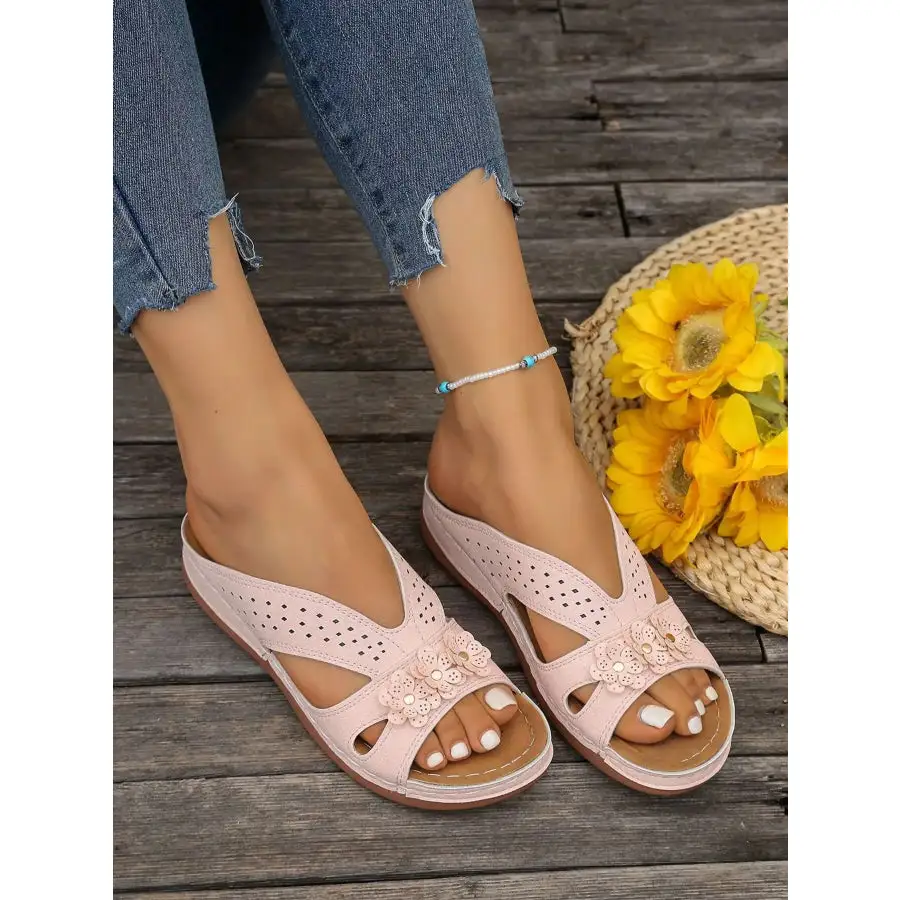 Flower Comfort Wedge Sandals