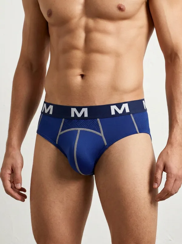 Men's Athletic Geometric Pattern Printed Briefs