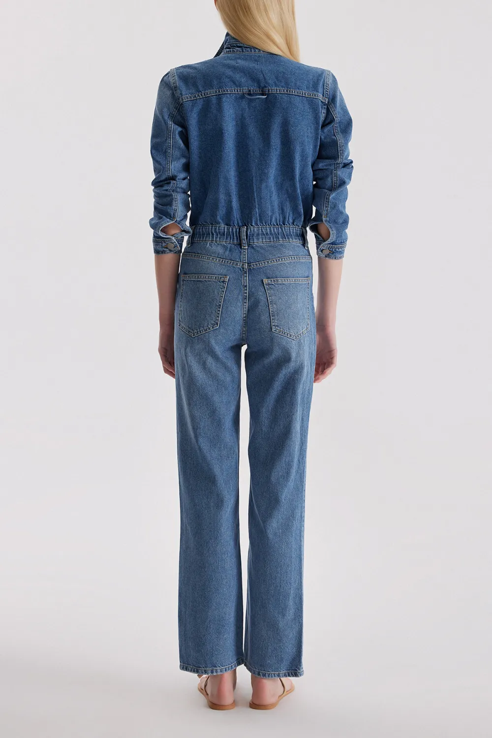 Casual Style Denim Jumpsuit