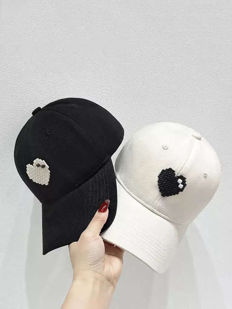 Heart Accent Adjustable Cotton Baseball Cap