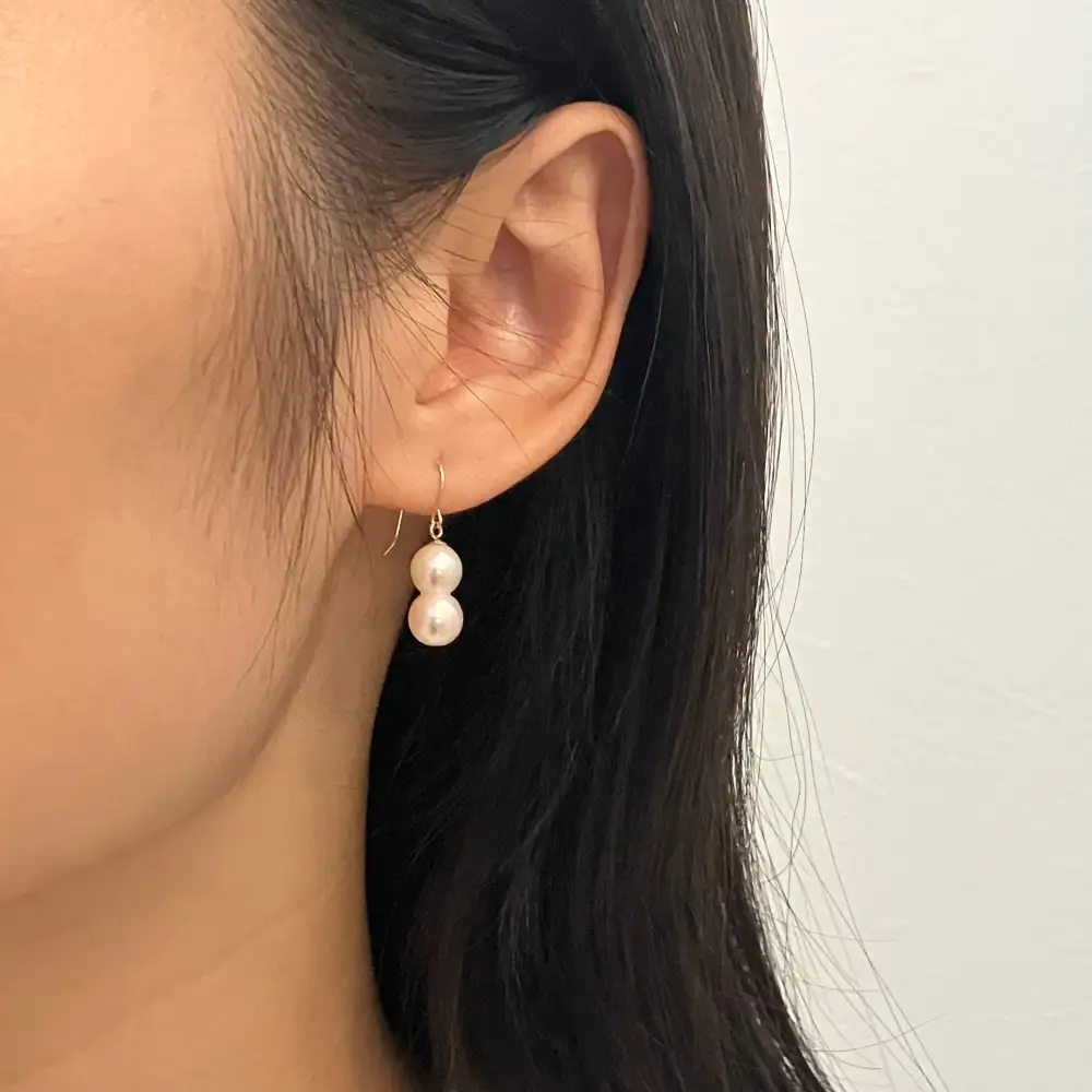 Double Pearl French Hook Earrings